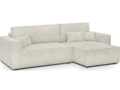 Canapé D'angle Convertible Réversible 4 Places Avec Coffre De Rangement En Velours Côtelé Beige - Livia 7 Canapé D'angle Convertible Réversible 4 Places Avec Coffre De Rangement En Velours Côtelé Beige - Livia -Deco.fr Soldes Boutique canape 8908819