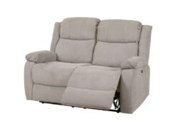 LORYS - Canapé Relax Electrique 2 Places Tissu Gris Clair -Deco.fr Soldes Boutique canape 8914469