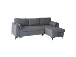 Canapé D'angle Convertible LOGAN 3 Places Gris - HAPPY GARDEN -Deco.fr Soldes Boutique canape 9168211