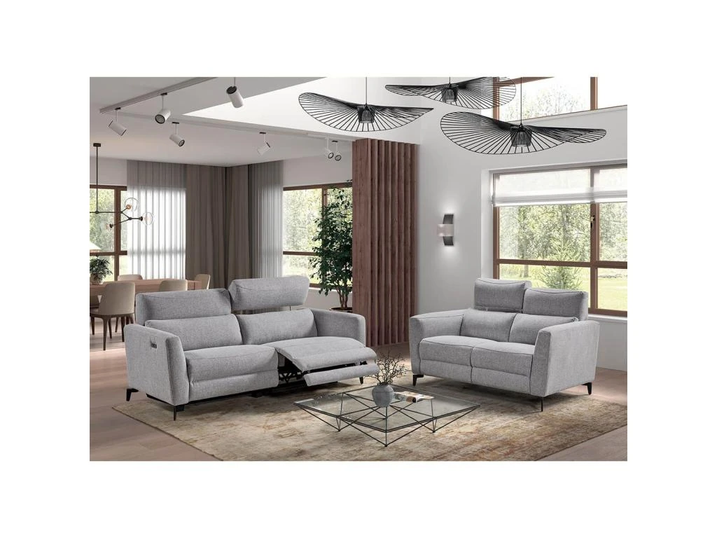 MUMBAI - Canapé Relax Electrique 3 Places Gris Foncé 2 MUMBAI - Canapé Relax Electrique 3 Places Gris Foncé – Image 2