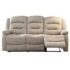 JANS - Canapé Relax Manuel 3 Places Tissu Beige