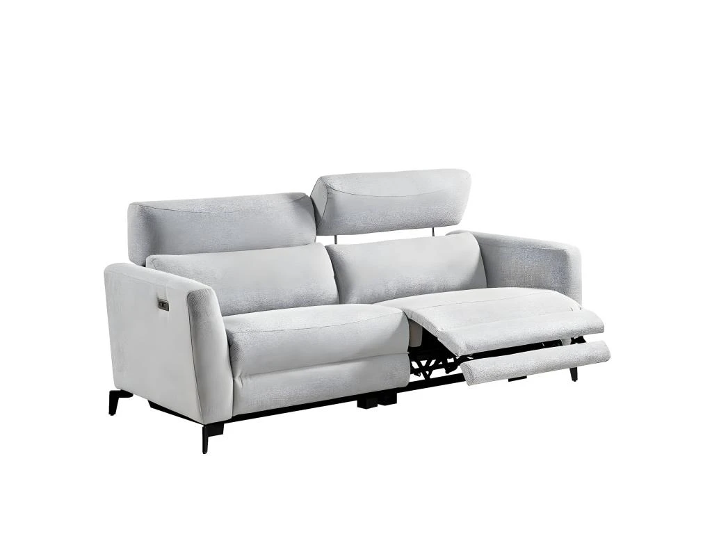 MUMBAI - Canapé Relax Electrique 3 Places Gris Clair 3 MUMBAI - Canapé Relax Electrique 3 Places Gris Clair – Image 3