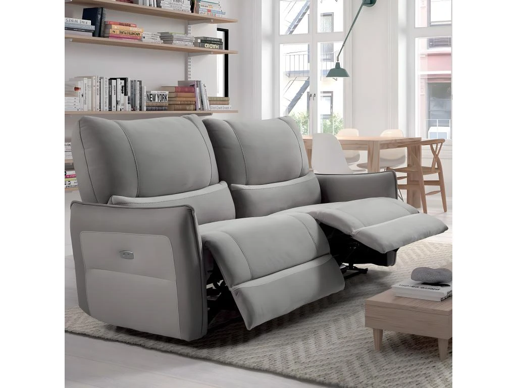 MARBELLA - Canapé Relax Electrique 3 Places Gris 1 MARBELLA - Canapé Relax Electrique 3 Places Gris