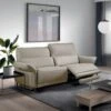 OSTRAVA - Canapé Relax Electrique 3 Places Tissu Beige