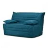 Banquette Lit BZ 140x190 Cm En Tissu Bleu Et Matelas 12 Cm - CYRIAC -Deco.fr Soldes Boutique canape 9316133