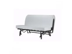 Banquette Lit BZ 140x190 Cm En Tissu Bleu Et Matelas 12 Cm - CYRIAC -Deco.fr Soldes Boutique canape 9316139