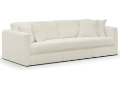 Canapé 4 Places En Tissu Bouclette écru + 4 Coussins - Denver -Deco.fr Soldes Boutique canape 9475737