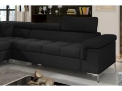 Canapé D'angle Convertible - ERNEST - En Tissu Luxe 5 Places, Noir, Angle Gauche (vu De Face) -Deco.fr Soldes Boutique canape 9479873