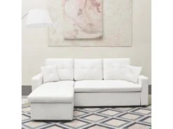 Canapé D'angle Convertible Cuero Blanc