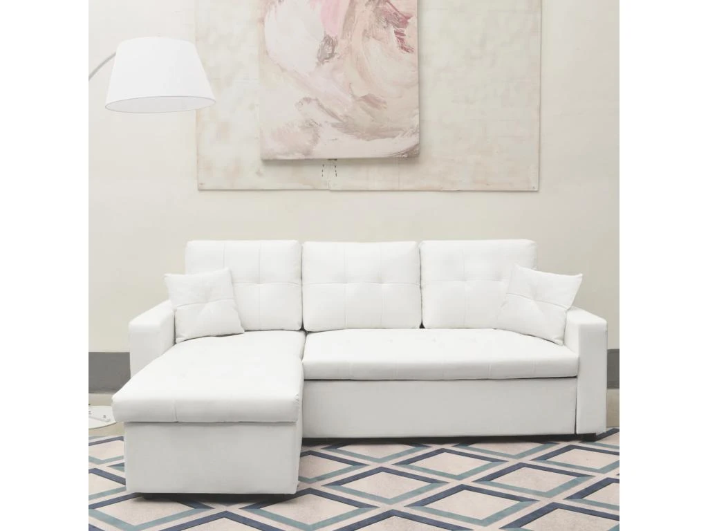 Canapé D'angle Convertible Cuero Blanc 1 Canapé D'angle Convertible Cuero Blanc