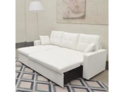 Canapé D'angle Convertible Cuero Blanc 6 Canapé D'angle Convertible Cuero Blanc -Deco.fr Soldes Boutique canape 9480649