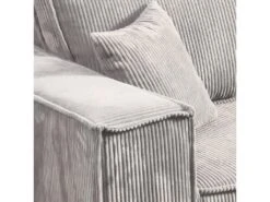 Canapé Convertible 4 Places Avec Coffre Isaac Velours Côtelé Blanc Cassé -Deco.fr Soldes Boutique canape 9484941