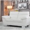 Canapé Fixe En Cuir Reconstitué Et PVC "Dallas" - 169 X 88 X 90 Cm - 2 Places - Blanc -Deco.fr Soldes Boutique canape 9485049