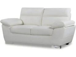 Canapé Fixe En Cuir Reconstitué Et PVC "Dallas" - 169 X 88 X 90 Cm - 2 Places - Blanc -Deco.fr Soldes Boutique canape 9485053