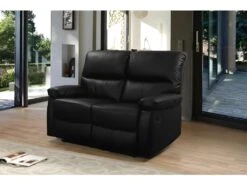 Canapé Relax "Lincoln" - 147 X 89 X 103 Cm - 2 Places - Noir