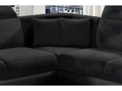 Canapé D'angle - Convertible - FELIPE - En Tissu Noir Et Simili Cuir Noir, 5/6 Places 8 Canapé D'angle - Convertible - FELIPE - En Tissu Noir Et Simili Cuir Noir, 5/6 Places -Deco.fr Soldes Boutique canape 9993557