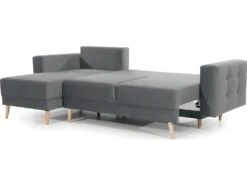 Canapé D'angle Convertible - ASSIA VELOURS - En Tissu De Qualité 5 Places, Gris, Angle Gauche (vu De Face) 8 Canapé D'angle Convertible - ASSIA VELOURS - En Tissu De Qualité 5 Places, Gris, Angle Gauche (vu De Face) -Deco.fr Soldes Boutique canape 9994077