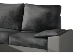 Canapé D'angle Convertible - En Tissu Gris Et Simili Gris, Angle Gauche (vu De Face) - LUCAS -Deco.fr Soldes Boutique canape 9994399