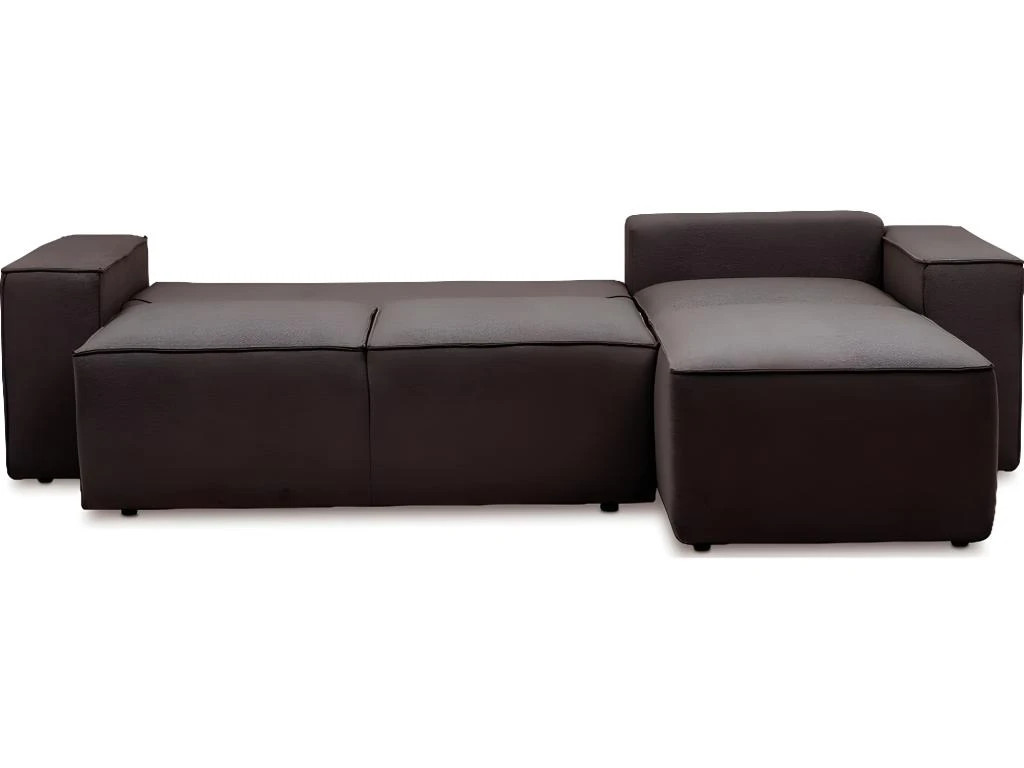 Canapé D'angle Convertible - SIDNEY VELOURS - En Tissu Luxe - 5/6 Places, Chocolat, Angle Droit (vu De Face) 3 Canapé D'angle Convertible - SIDNEY VELOURS - En Tissu Luxe - 5/6 Places, Chocolat, Angle Droit (vu De Face) – Image 3