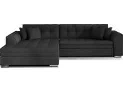 Canapé D'angle Convertible - SOHO - En Tissu De Qualité, Gris, 5/6 Places, Angle Gauche (vu De Face)