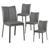 CALLUM - Lot De 4 Chaises Grises Avec Sur-Coussin -Deco.fr Soldes Boutique chaise 10021149