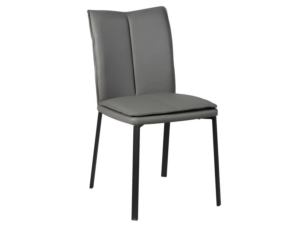 CALLUM - Lot De 4 Chaises Grises Avec Sur-Coussin 2 CALLUM - Lot De 4 Chaises Grises Avec Sur-Coussin – Image 2