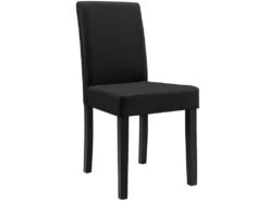 Kit De 2 Chaises Bois Simili 90 X 42 X 48 Cm Noir Mat [en.casa] -Deco.fr Soldes Boutique chaise 10021185