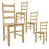 ORTA - Lot De 4 Chaises Naturelles Et Assises En Bois -Deco.fr Soldes Boutique chaise 10021637