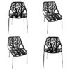 Lot De 4 Chaises Noires Empilables Avec Piètement Métal Chromé - NOVA 9 Lot De 4 Chaises Noires Empilables Avec Piètement Métal Chromé - NOVA -Deco.fr Soldes Boutique chaise 10022057