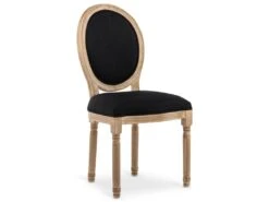 Lot De 2 Chaises Médaillon Louis XVI Tissu Noir -Deco.fr Soldes Boutique chaise 10022087
