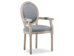 Fauteuil Médaillon Louis XVI Tissu Gris