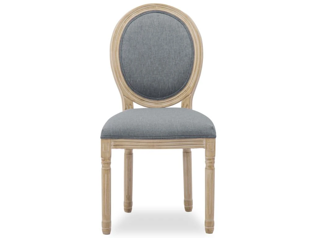 Lot De 6 Chaises Médaillon Louis XVI Tissu Gris 2 Lot De 6 Chaises Médaillon Louis XVI Tissu Gris – Image 2