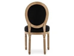 Lot De 6 Chaises Médaillon Louis XVI Tissu Noir -Deco.fr Soldes Boutique chaise 10022209