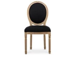 Lot De 6 Chaises Médaillon Louis XVI Tissu Noir -Deco.fr Soldes Boutique chaise 10022211