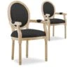 Lot De 2 Fauteuils Médaillon Louis XVI Tissu Noir 5 Lot De 2 Fauteuils Médaillon Louis XVI Tissu Noir -Deco.fr Soldes Boutique chaise 10022299