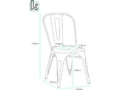 KAYELLES Lot De 2 Chaises Bistrot Chaise Metal Industriel BROOK (noir) -Deco.fr Soldes Boutique chaise 10025921