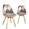 Lot 2 Chaises Scandinaves Patchwork LAO (Marron) -Deco.fr Soldes Boutique chaise 10026345
