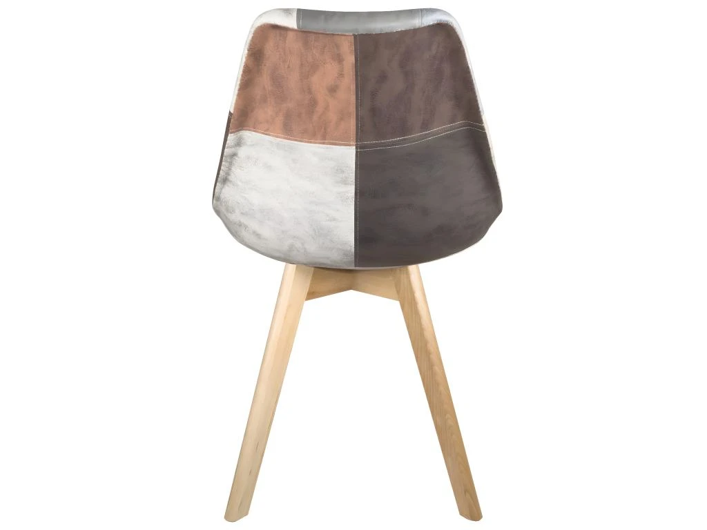 Lot 2 Chaises Scandinaves Patchwork LAO (Gris Bleu) 4 Lot 2 Chaises Scandinaves Patchwork LAO (Gris Bleu) – Image 4