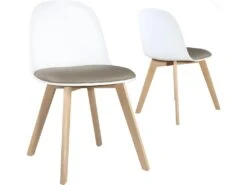 Lot De 2 Chaises De Cuisine Scandinaves UFI (blanc-gris)