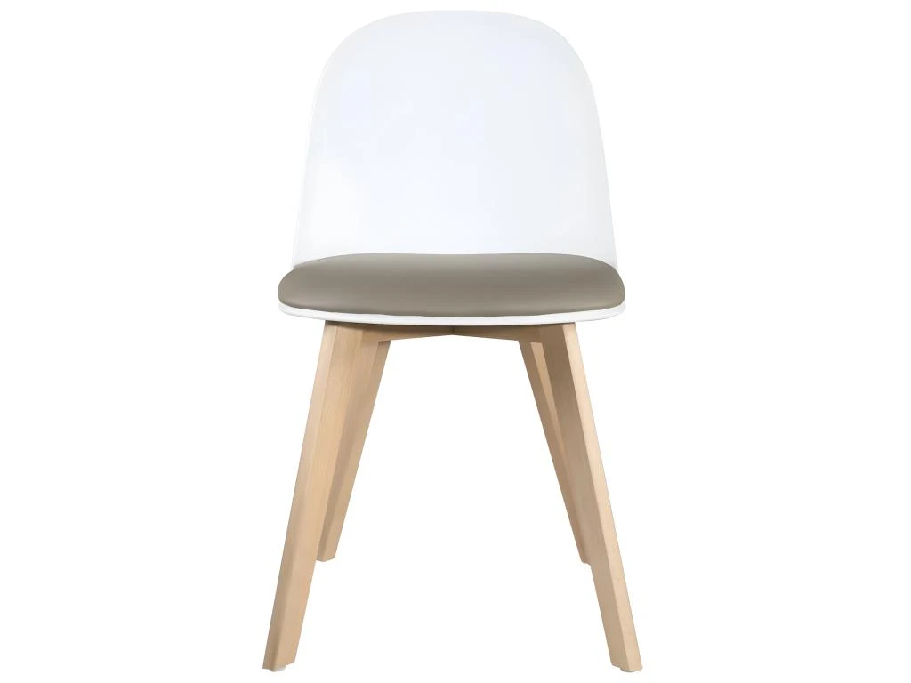 Lot De 2 Chaises De Cuisine Scandinaves UFI (blanc-gris) 2 Lot De 2 Chaises De Cuisine Scandinaves UFI (blanc-gris) – Image 2