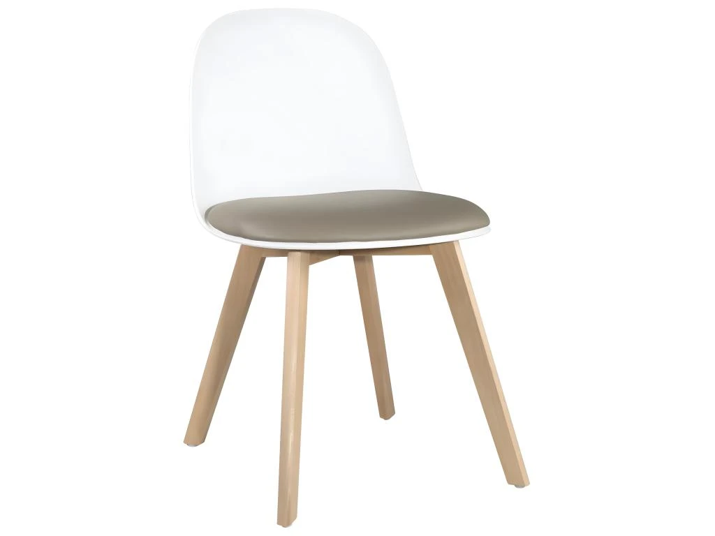 Lot De 2 Chaises De Cuisine Scandinaves UFI (blanc-gris) 3 Lot De 2 Chaises De Cuisine Scandinaves UFI (blanc-gris) – Image 3