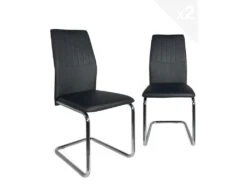 KAYELLES Lot De 2 Chaises De Salle à Manger Contemporaine Design DINA (noir)