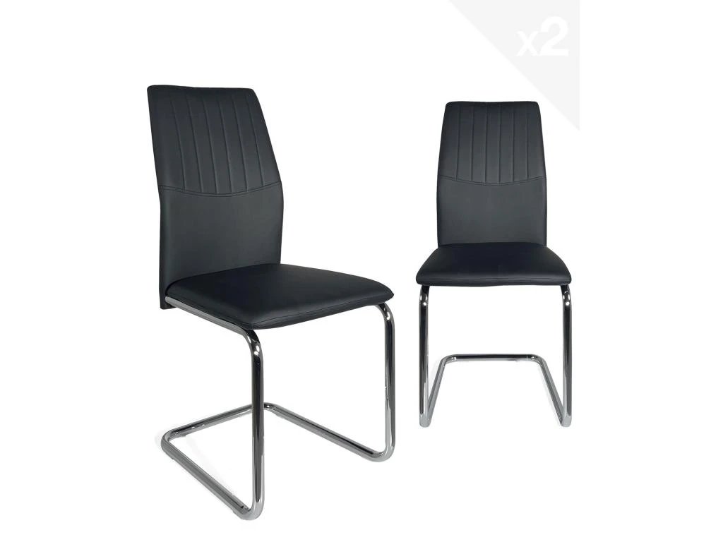 KAYELLES Lot De 2 Chaises De Salle à Manger Contemporaine Design DINA (noir) 1 KAYELLES Lot De 2 Chaises De Salle à Manger Contemporaine Design DINA (noir)