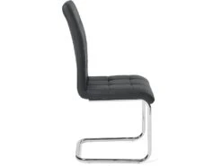 KAYELLES Lot De 2 Chaises Salle A Manger Simili Et Chrome MAXI ( Noir ) -Deco.fr Soldes Boutique chaise 10026675