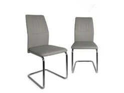 KAYELLES Lot De 2 Chaises De Salle à Manger Contemporaine Design DINA (gris)