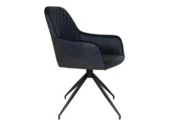 KARBO - Fauteuil Pivotant Simili Noir Et Piétement Acier -Deco.fr Soldes Boutique chaise 10030177