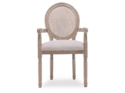 Fauteuil Médaillon Louis XVI Cannage Rotin Tissu Beige 7 Fauteuil Médaillon Louis XVI Cannage Rotin Tissu Beige -Deco.fr Soldes Boutique chaise 10030413