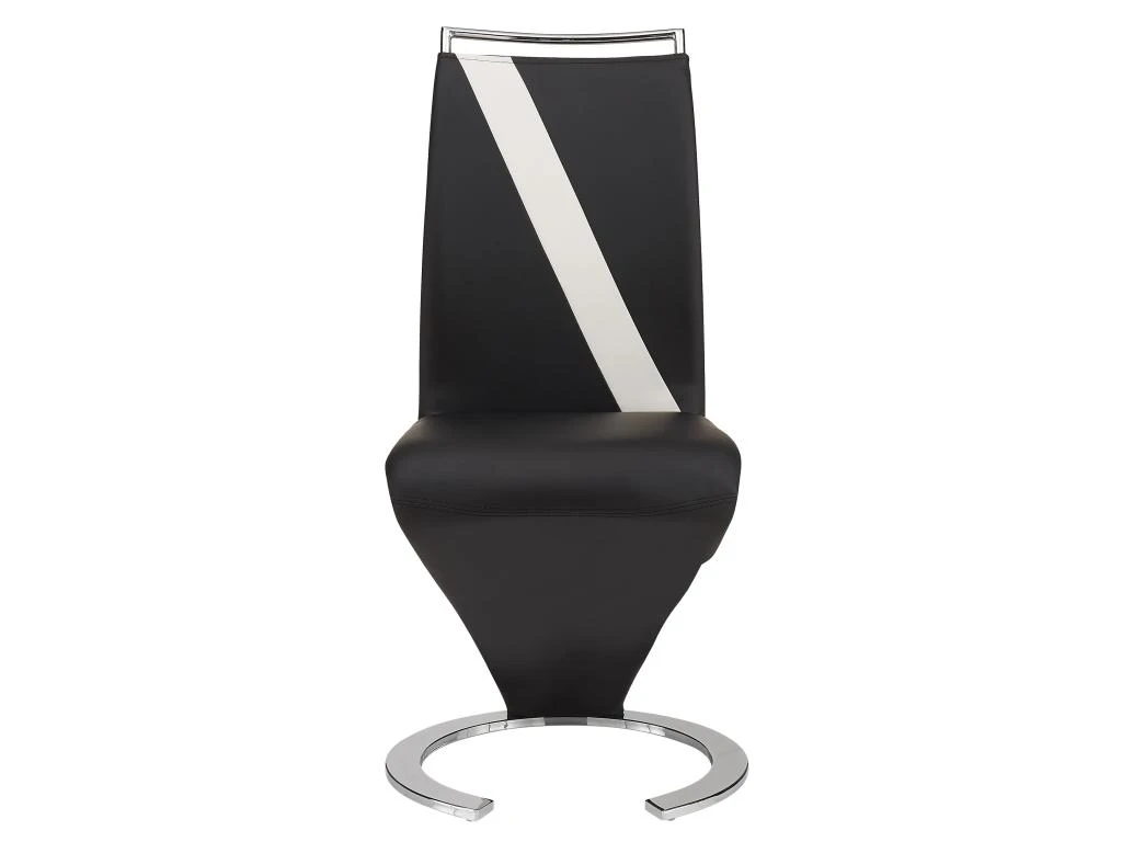 Lot De 2 Chaises - Simili Noir & Blanc - TWIZY II 3 Lot De 2 Chaises - Simili Noir & Blanc - TWIZY II – Image 3