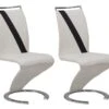 Lot De 2 Chaises - Simili Blanc Et Noir - TWIZY II -Deco.fr Soldes Boutique chaise 10137209
