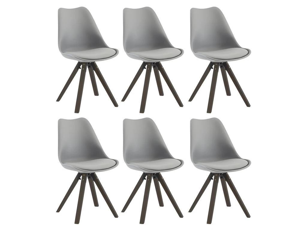 Lot De 6 Chaises En Polypropylène Et Hêtre - Gris Et Naturel Foncé - SERANI 6 Lot De 6 Chaises En Polypropylène Et Hêtre - Gris Et Naturel Foncé - SERANI – Image 6